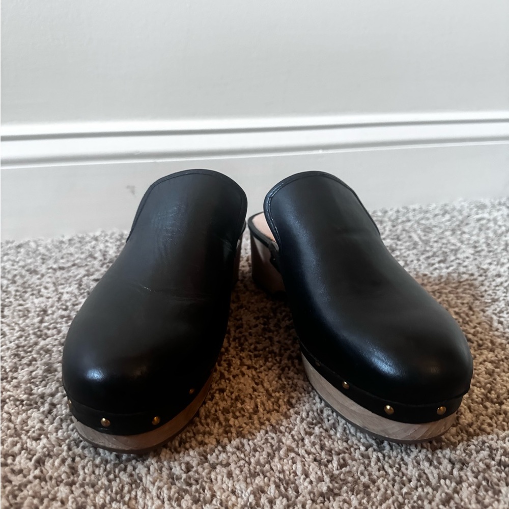 J. Crew Black Leather Clogs - Picture 3 of 7